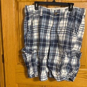 Abercrombie & Fitch Blue and White Striped Shorts